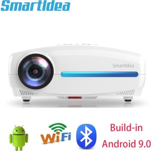 Smartldea Build in Android 9.0 2G + 32G Wifi Projector native 1920x1080P Full HD video game Proyector LED 3D Home cinema Beamer