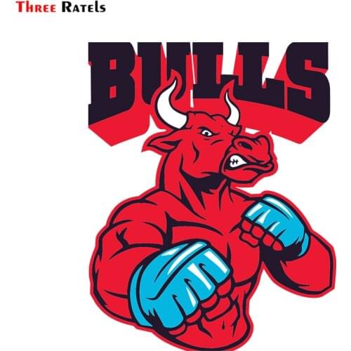 Three Ratels FC118 Cool Red Muscle Bull Car Cover Vinyl Racing Sports Decal Head Sticker For Ford Focus Cruze Renault Accessorie