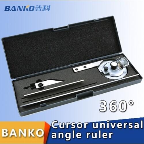 Universal chrome-plated vernier angle protractor 0-180-320-360 degree measurement angle rule adjustable rule vernier protractor