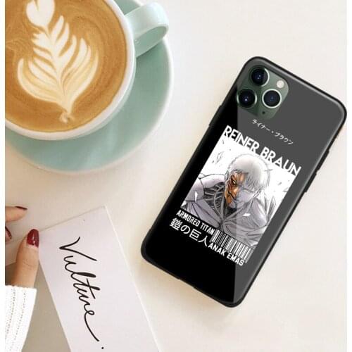 Yoroi no Kyojin Armored Titan anime Soft Silicone Glass Phone Case for IPhone SE 6s 7 8 Plus X Xr Xs 11 12 Mini Pro Max Samsung