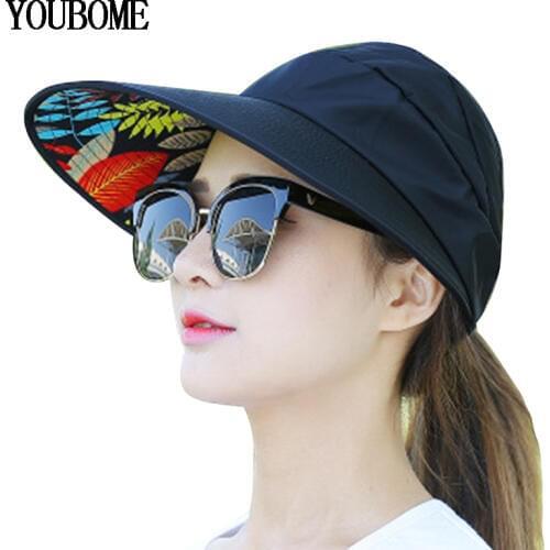 YOUBOME Fashion Summer Hats For Women Sun Hats For Women Female Beach New Visors Solid Panama Floppy Girl Big Brim Cap Sun Hat