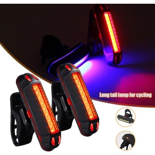 Bicycle LED Rear Tail Warning Light USB Rechargeable Waterproof Lights Cycle Bike Taillight Safety Lamp With Bracket