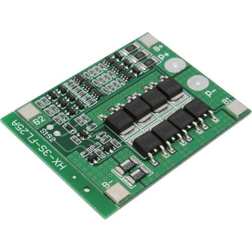 3S 25A Li-ion Lithium Battery 18650 Charger Protection Board BMS For Drill Motor 11.1V 12.6V 18650 Lipo Cell Module with Balance