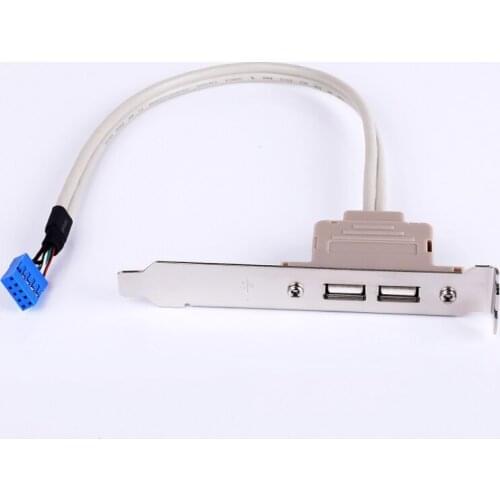 1pc Newest High Qulity Double Port USB Rear Motherboard Extension Cord Desktop PC Case PCI USB 2.0 Baffle Wire