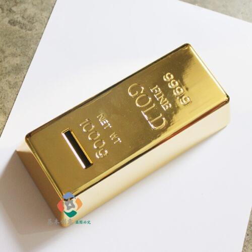 1Piece Creative Gold Bullion Bar Piggy Bank Brick Coin Bank Saving Money Box for Chlid gift