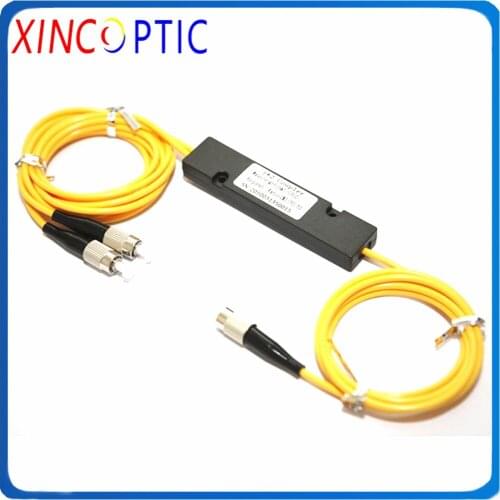 1x2 FBT FC Fiber Coupler,1310/1550nm Dual Window 50/50 Ratio FC/UPC ABS Box Type 1x2 FBT Coupler 1*2 FBT FIber Optic Splitter