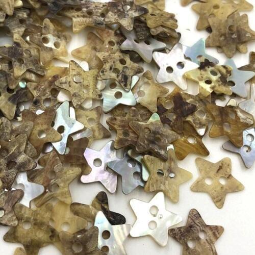 50pcs 12mm Natural Shell Sewing Buttons Color Japan Mother of Pearl MOP Star Shell 2 Hole Button Sewing PH152