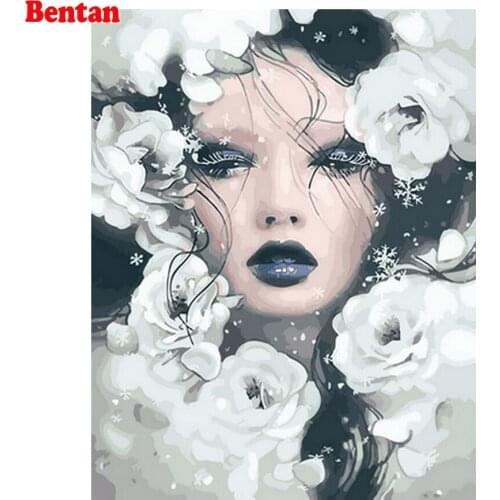 5D Needlework Diamond Embroidery Flower Woman DIY Diamond Painting Cross Stitch Kit Diamond rhinestone mosaic sale Home Decor