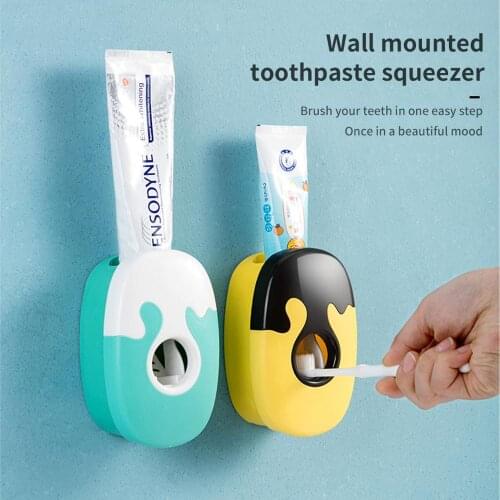 Automatic Toothpaste Squeeze Artifact Wall-Mounted ChildrenS Cute Cartoon Lazy Squeezer Toothbrush Rack