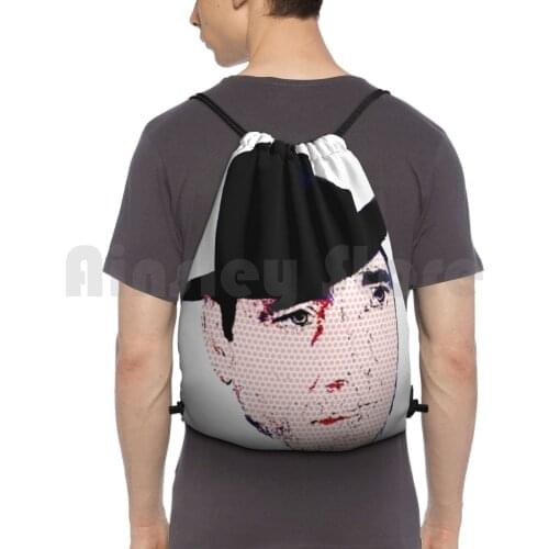 Bogart-Pop Art Backpack Drawstring Bags Gym Bag Waterproof Old Movies Bogart Humphrey Bogart Nostalgia Movies Movie Icons