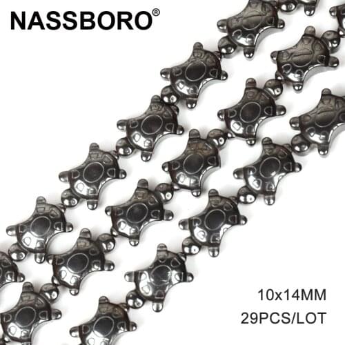 Natural Turtle Shape Hematite Beads Black Loose Spacer Stone Beads For Jewelry Making Necklace Bracelet Diy Craft Accessories