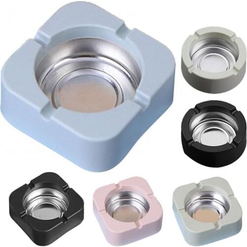 Home Ashtray High Temperature Resistant Square Ashtray Portable Simple Cigarettes Holder Pot Ash Holder Box Smoking Accessories