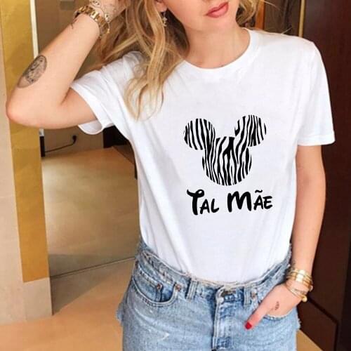 Minnie Mickey Mouse T Shirt Summer Women Short Sleeve Loose White O-neck Tshirt Female Harajuku Graphic Disney Tee Tops Tshirts