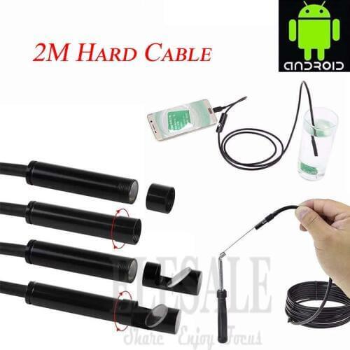 5.5mm 2M Hard Cable Android Endoscope Camera Waterproof Borescope Inspection Camera Hard Tube For Android Phone Samsung