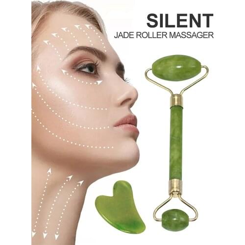 Massager For Face Jade Roller Facial Skin Care Tools Natural Gouache Scraper Body Beauty Slimming Massagers Roller Set
