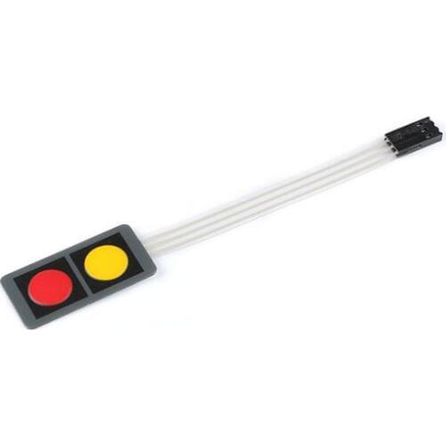 1pc Frosted 2 key membrane switch/ Thin film button PVC PET control panel membrane switch Red/Yellow DIY for Arduino with 3M