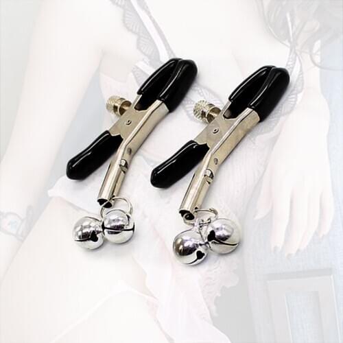Metal nipple clamps steel bell female Flirting Teasing Sex Flirt Bondage Kit Boob Stimulator sexual toy adult nipple enlargement