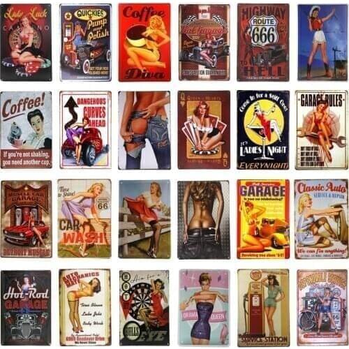 DL-highway to hell Metal Sign vintage crosses wall sticker Home Decor pin up poster antique tray house rules wall art garage