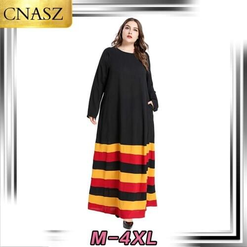 Fashion Middle East Islamic Large Size Womens Arab Turkey Embroidered Casual Big Swing Muslim Dress Kaftan Oman Dubai Style