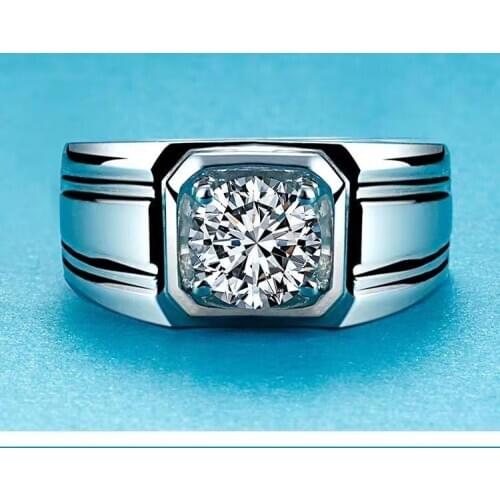 CoLife Jewelry Fashion Man Moissanite Ring for Daily Wear 1ct D Color Moissanite Ring for Man 925 Silver Man Jewelry