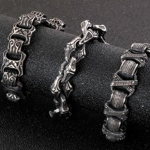 Punk Rock Solid Stainless Steel Bracelet For Men Masculine Heavy Mens Bracelets 2020 Wholesale Hand Jewelry Resell Dropshipping