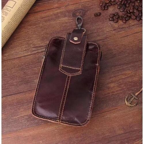 Belt Clip Man Genuine Cow Leather Mobile Phone Case Pouch For Asus Zenfone Go,Pegasus 3/3s,Zenfone AR,Oneplus 3/3t,Oneplus 6
