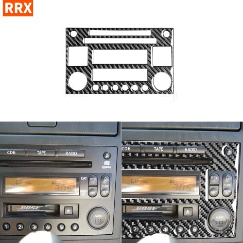 For Nissan 350Z Z33 2003-2009 Real Black Carbon Fiber Sticker Central Control CD FM Player Panel Styling Interior Car Accessory