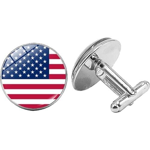 2020 New Creative All-match Suit World National Flag Glass Cabochon Charm Cufflinks Mens Gift Cufflinks Jewelry