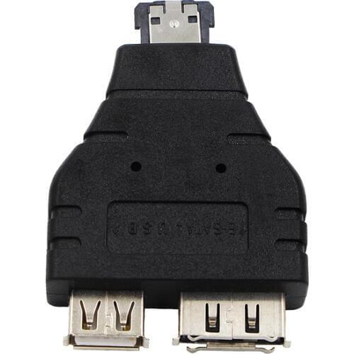 Wholesale Power eSATA To eSATA + USB Combo Splitter Converter Adapter Connector Hard Disk Cable Dual Port Converters Universal