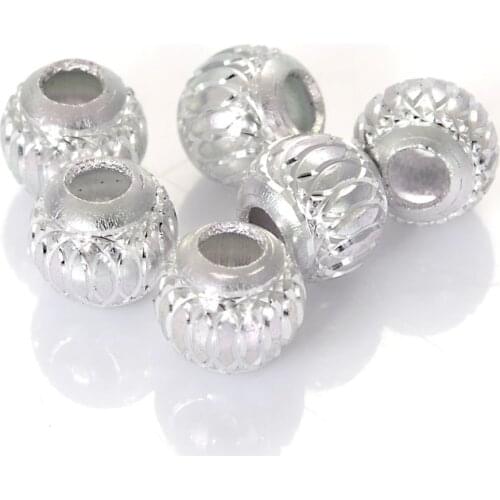 Miasol 20 Pcs/Lot 8/10/12MM Graved Round Aluminum Spacer Charm Beads For Diy Jewelry Making