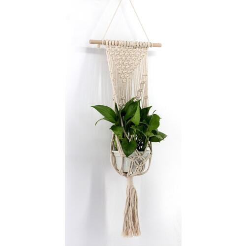 Hanging Baskets Flowerpot Plant Holder Pot Macrame Plant Hanger Hanging Planter Basket Jute Rope Braided Craft Vintage Decor