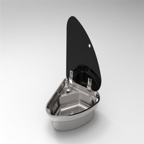 Boat Caravan Stainless Steel Sink with Tempered Glass Lid 480*480*145mm GR-610R