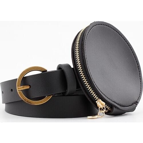 2021 New Deduction side gold buckle jeans wild belts for women fashion Womens Waist belt bag Circle Pin Buckles Belt female