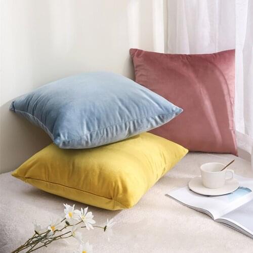 Nordic Sofa Pillow Office Dutch Velvet Simple Solid Color Pillow Car Plush Home Cushion pillow cover home