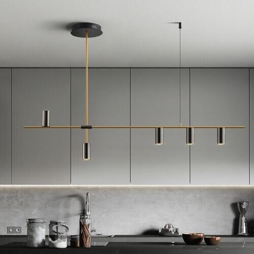 Modern LED Kitchen Chandelier Black/Golden Decor Lighting Nordic Dining room Island Hanging Lights Restaurant illumination