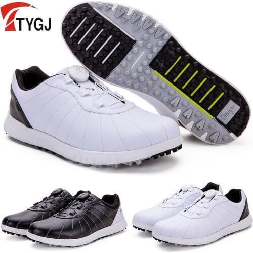 Pgm Golf Shoes Mens Shoes Sports Waterproof Anti Slip For Golfer Rotate Buckle Shoelace Golf Sneakers Breathable Soft Trainers