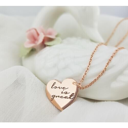 Vaoov 925 Sterling Silver Personalized Heart Necklace