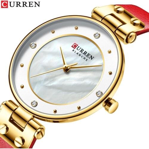 CURREN 9056 WaterproofNewFashionQuartzladiesLeatherBusiness StrapSport Wristwatches
