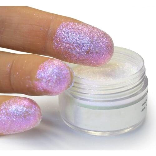 Magic Blue Violet Iridescent White Chameleon Pigment Powder Dust Decoration Crafts Accessories 20-100um Pack in Bag