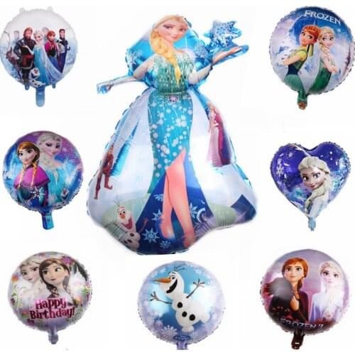 5pcs 18inch Round Love Frozen Elsa Anna Olef Foil Birthday Festival Party Decoration Balloons Kids Favor Inflatable Toys