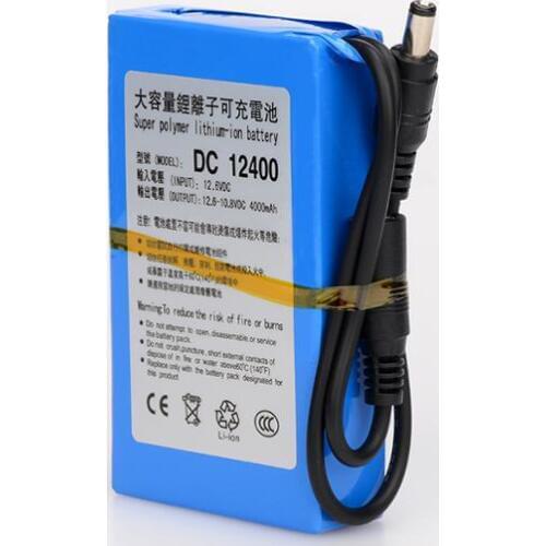 MasterFire HIgh Quality DC 12V 4000mAh Super Protable Rechargeable Battery Switch Lithium-ion Batteries Pack With Plug DC 12400