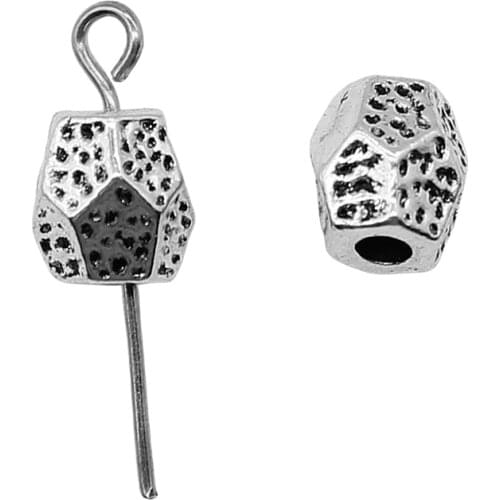 WYSIWYG 10pcs Jewelry Making Accessories Diy Craft Antique Silver Color 7x7mm Irregular Small Hole Spacer Beads