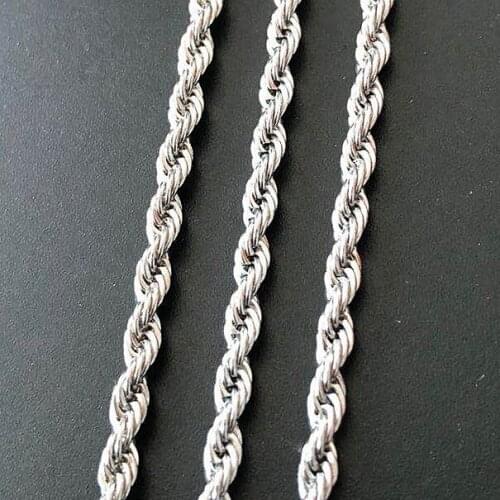 Width 3.0mm New Stainless Steel Rope Chain Necklace for Men Women Fashion Jewelry Necklace Gifts Stainless Steel Jewelry