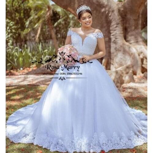Princess Ball Gown Lace Bellanaija Wedding Dresses 2021 Vintage Off Shoulder Sequined Beaded Nigeria African Vestido De Novia