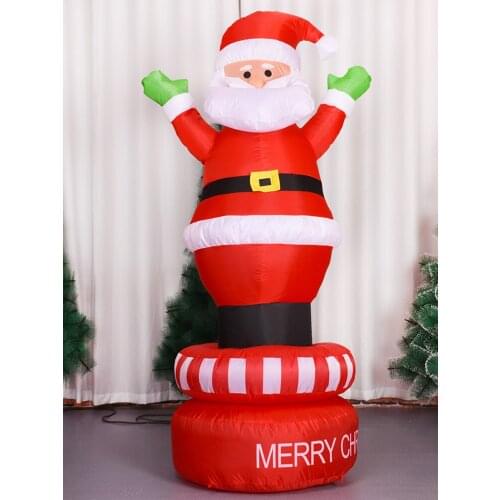 1.8m Inflatable Christmas Indoor Outdoor Decorations Spin Back Santa Claus Furniture Decorator Inflatable Doll Props