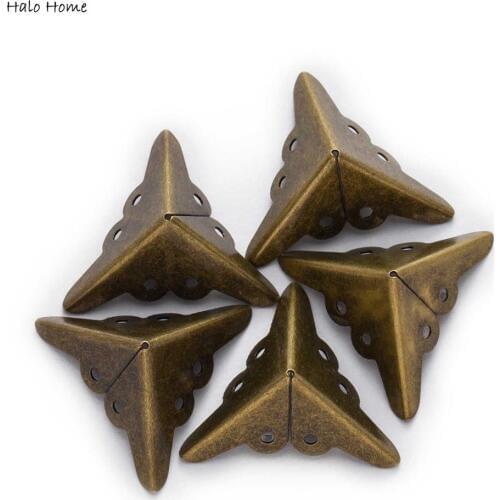 10Pcs Bronze Box Cabinet Table Luggage Decorative Metal Feet Leg Wood Case Corner Protectors 18mm(6/8")