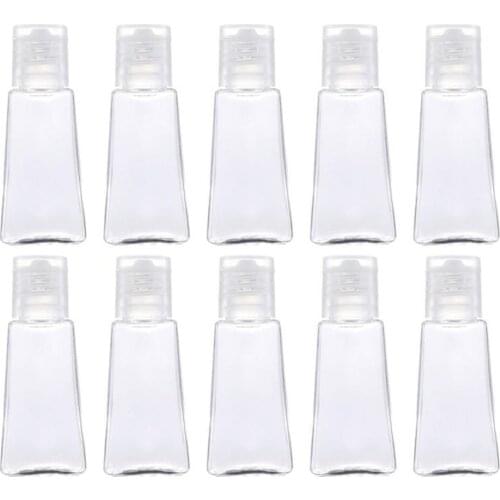 180pcs 30ml Trapezoidal Empty Hand Sanitizer Bottles Refillable Plastic Container Transparent Gel Bottle