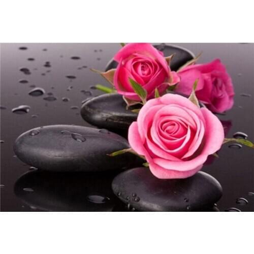 5D DIY square/round Diamond Painting Roses and stones Cross Stitch Diamond Embroidery Pattern Rhinestone home decor J0933