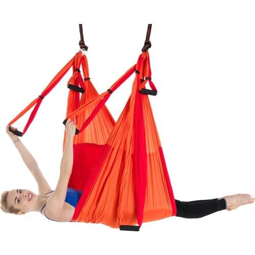 Amazon reversal aerial yoga hammock 6-handle non-elastic reversal gravity double color matching fitness hammock