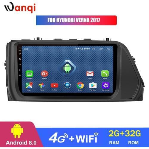 4G Lte All Netcom 9 inch Android 8.0 full touch screen car multimedia system For Hyundai Verna 2017 car gps radio navigation